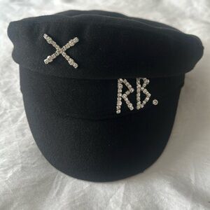 RB Small baker boy wool hat with rhinestones